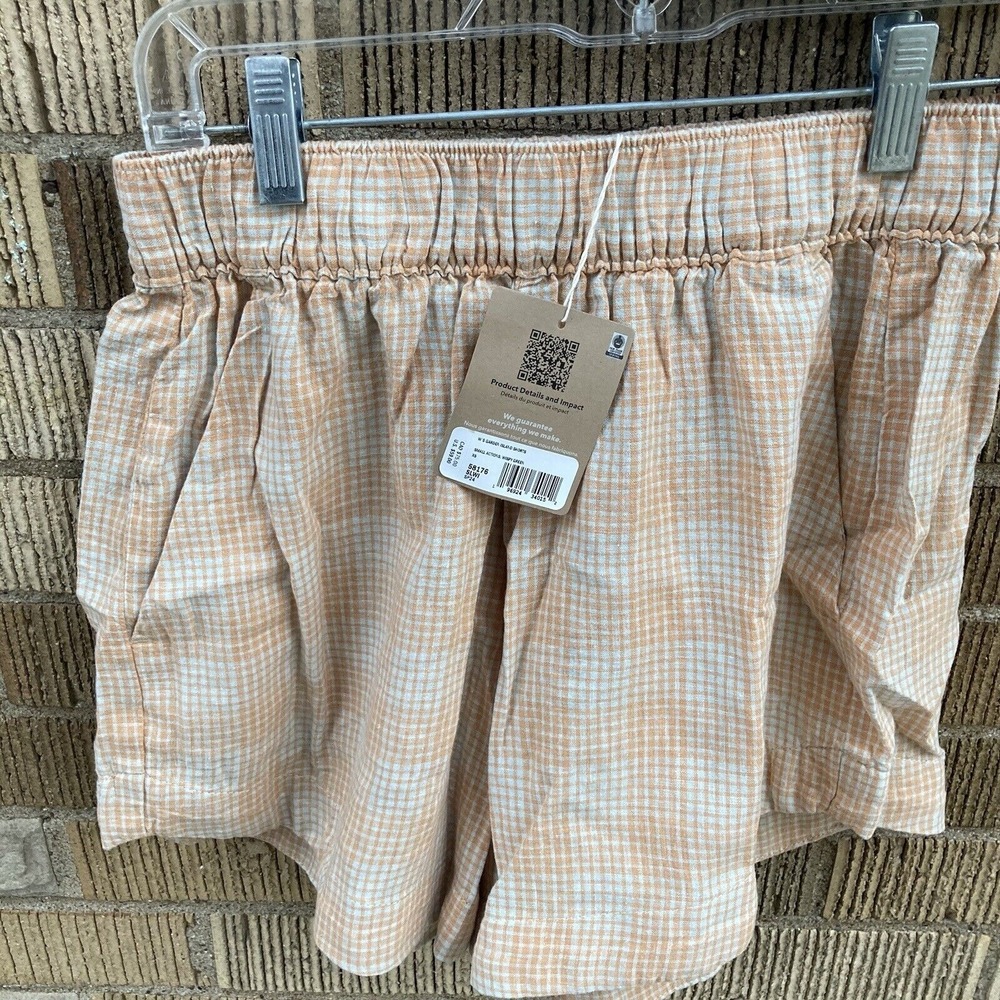 Patagonia Women's XS Stretch Shorts Wispy Green &‎ Orange Garden Island Hemp